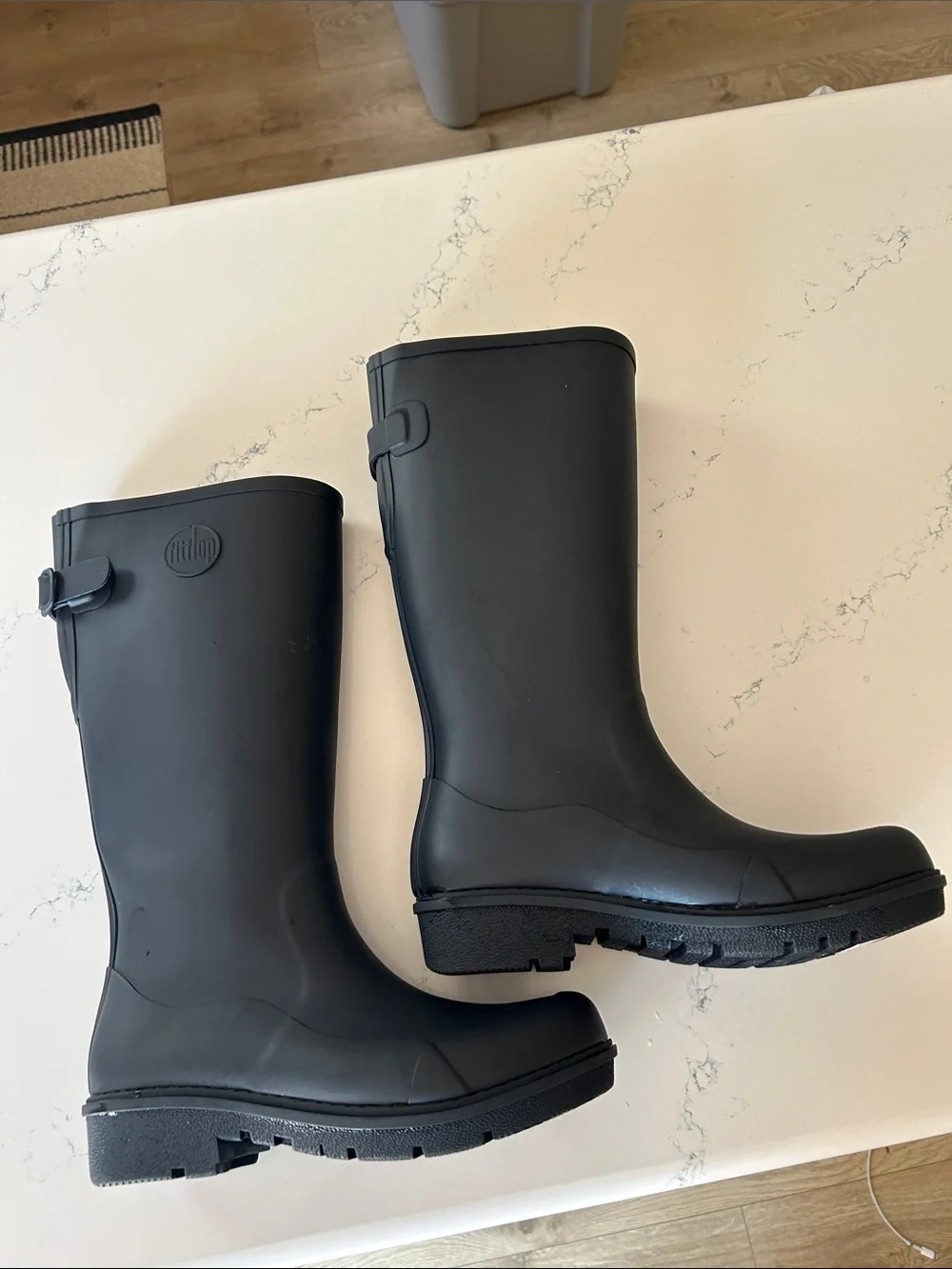 FitFlop Wonderwelly knee-high rain boots in Black, Size 7, NWOT.